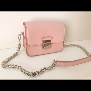 Zara pink shoulder purse ( come with two strips)